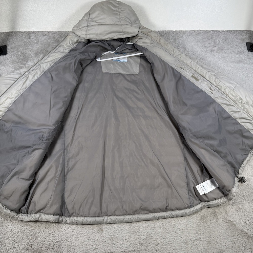 Columbia Jacket Mens 3XL Grey Puffer Full Zip Insulated Hooded Zip Omni Shield - Picture 6 of 10